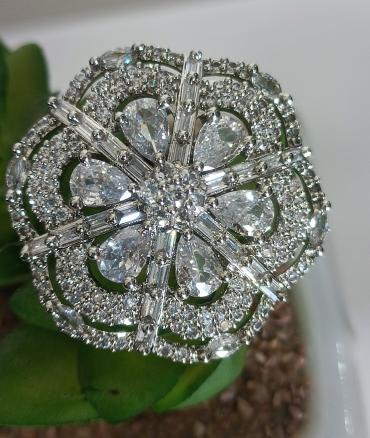 Sterling silver diamond ring