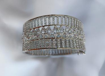 Sterling Silver Diamond Bracelet / kangan