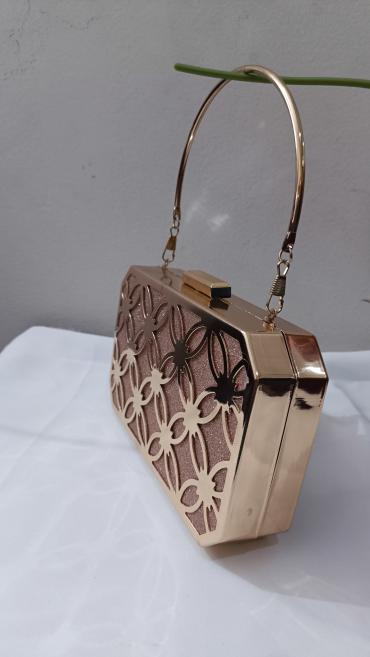 Copper color square shape fancy clutch
