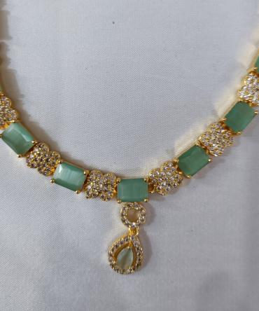 Imported sea green zircon set