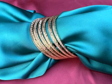 Imported Golden Bangles with silver diamond 6 pieces