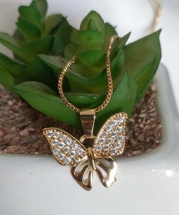 Gold plated butterfly locket