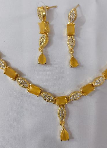 Imported yellow zircon set