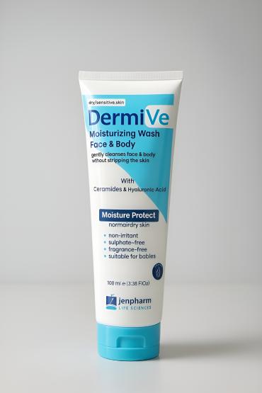 DermiV’e Moisturizing Face & Body Wash – Gentle Daily Cleanser with Ceramides & Hyaluronic Acid for Dry/Sensitive Skin