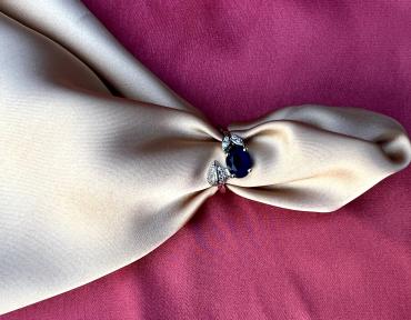 Silver Ring with blue pearl