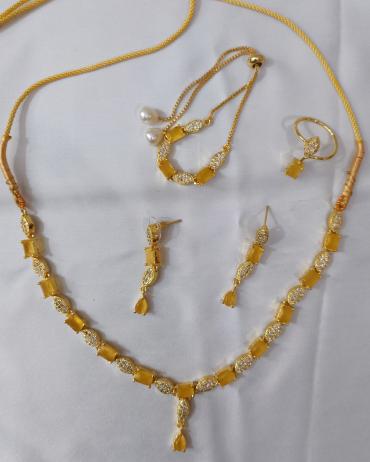 Imported yellow zircon set